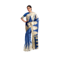 Blue-Colored Saree with Golden Hues