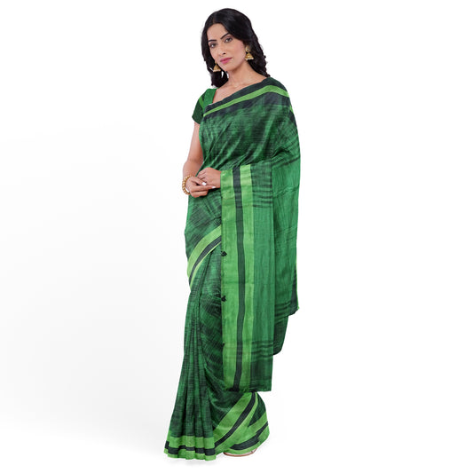 Lovely Green Coloured Cotton Silk Saree