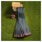 Sambalpuri Hand Woven Grey Saree with Black-Brown Blouse