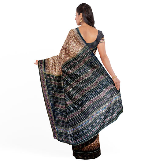 Sambalpuri Handwoven Saree with Chequered Design