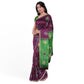 Maroon Saree With Pink Green Coloured Border