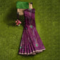 Maroon Saree With Pink Green Coloured Border