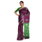 Maroon Saree With Pink Green Coloured Border