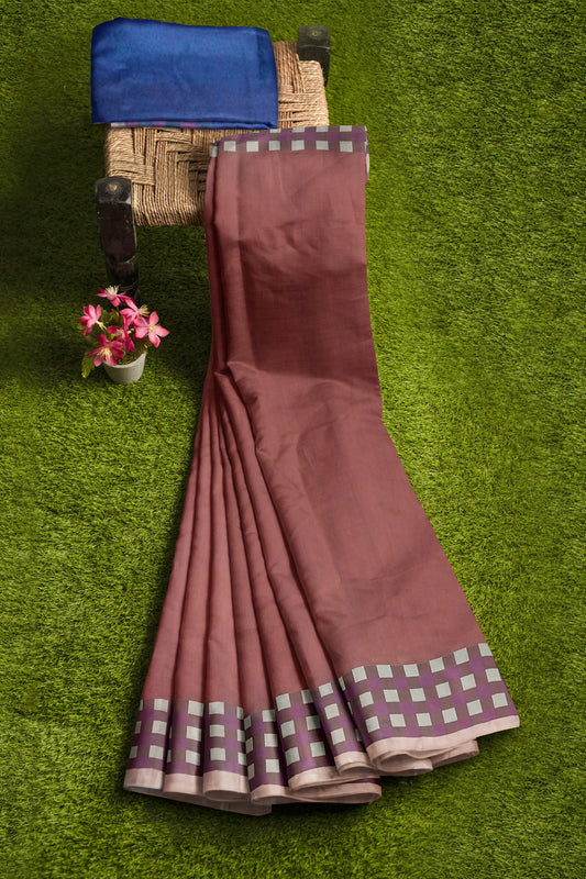 Luxurious Red and Blue colored Cotton Silk Saree