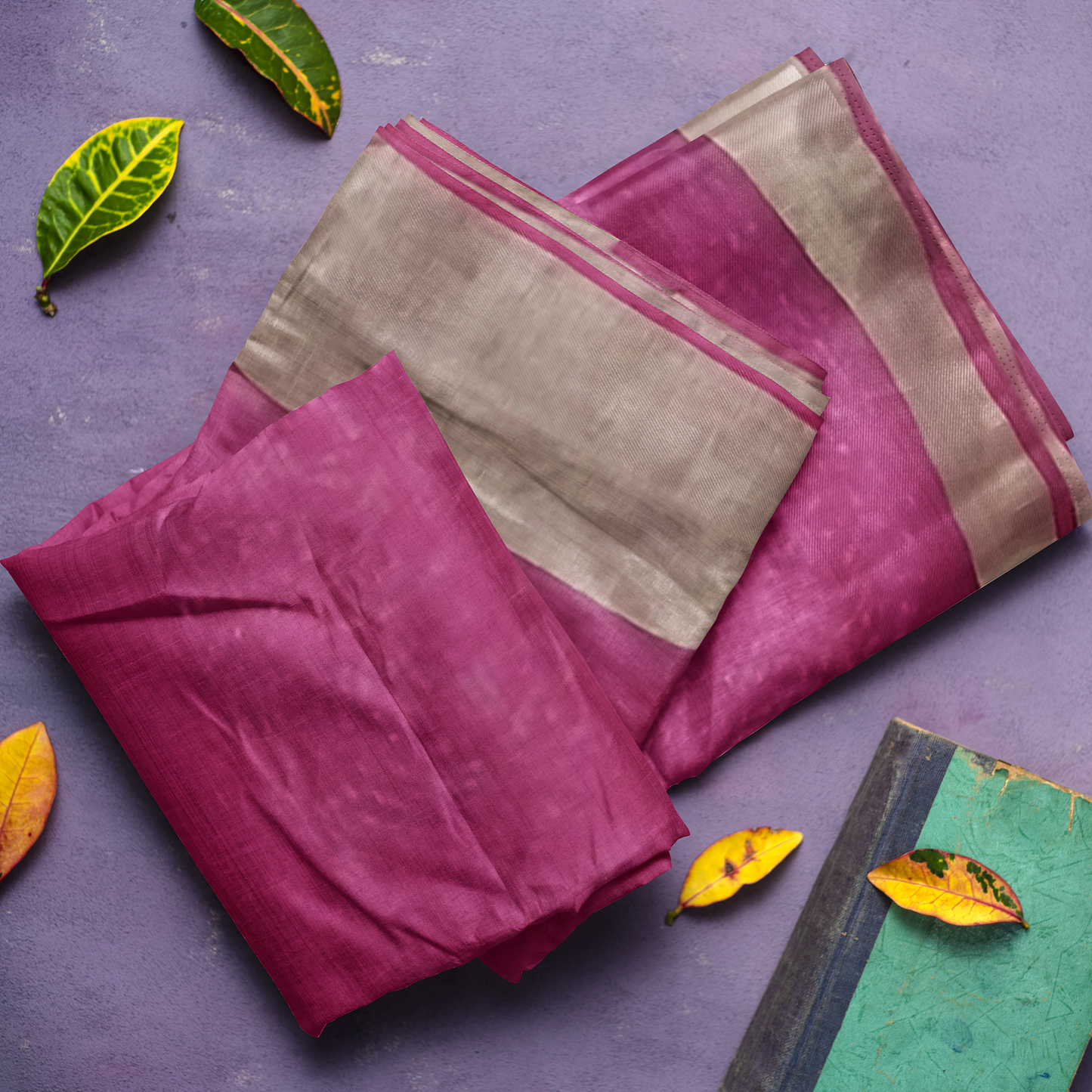 Rani Color Cotton Silk Saree