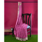 Delicate Purple Cotton Silk Saree with Golden Border